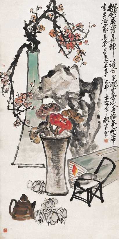 赵云壑 己卯（1939年）作 花卉 立轴
